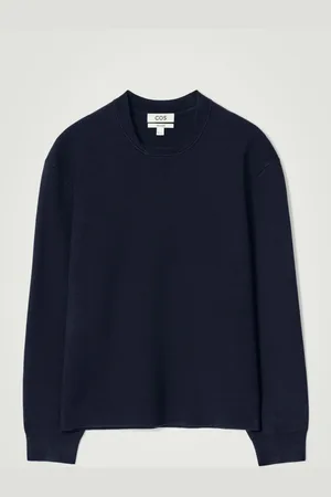 COS DOUBLE-FACED BOMBER-NECK KNITTED JUMPER