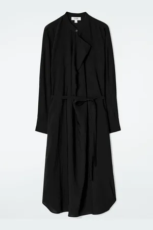 COS DRAPED BELTED MIDI DRESS