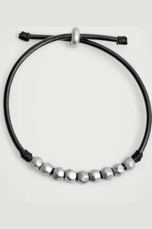 COS BEADED LEATHER CORD BRACELET