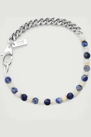 COS STONE AND SHELL CHAIN BRACELET