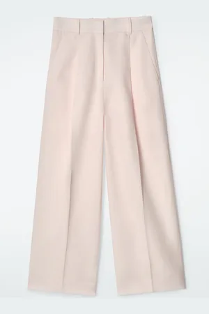 COS RELAXED LINEN-BLEND WIDE-LEG TROUSERS