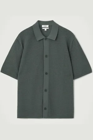 COS RELAXED OPEN-KNIT COTTON SHORT-SLEEVE SHIRT