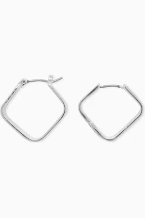 COS ANGULAR STERLING SILVER HOOP EARRINGS