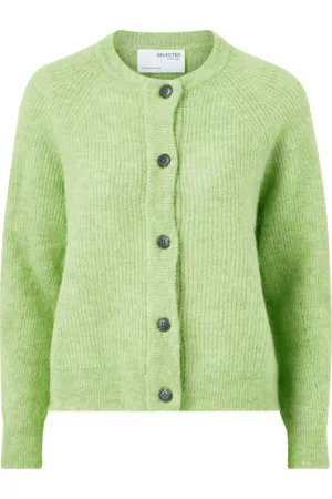 SELECTED Cardigan slfLulu LS Knit Short - Grønn