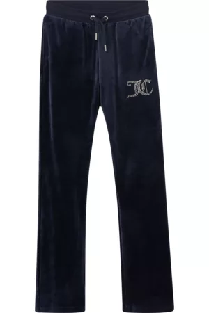 Juicy Couture Jente Joggebukser - Sweatbukser Diamante Velour - Blå