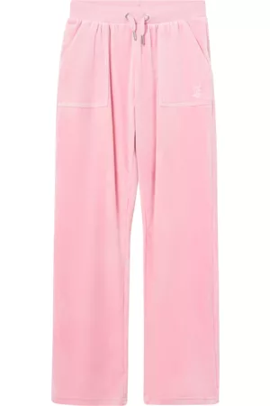 Juicy Couture Sweatbukser Tonal Embro Velour Patch Pocket Wide Leg - Rosa