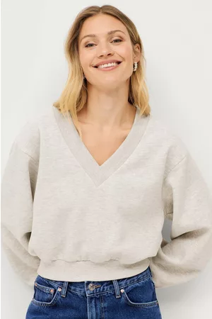 Gina Tricot Dame Sweatshirts - Collegegenser Chunky Sweater - Grå