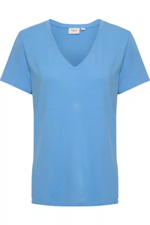 Saint Tropez Dame Singleter - Topp AdeliaSZ V-N T-shirt - Blå