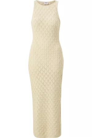 VERO MODA Dame Strikkede kjoler - Maxikjole vmEvelyn SL Crochet 7/8 Dress - Grå
