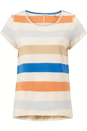 ESPRIT Dame Singleter - Topp Tee Stripe - Grå