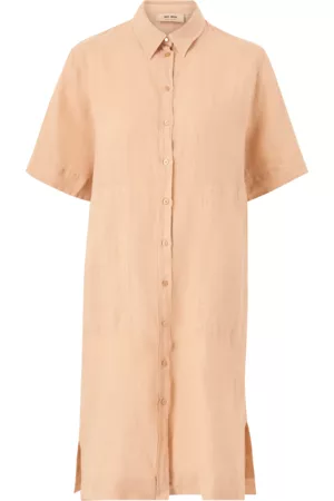 Mos Mosh Dame Hverdagskjoler - Kjole i lin Mal en Shirt Dress - Orange