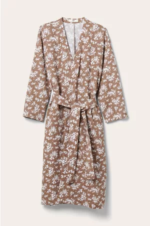 ELLOS Dame Koseplagg - Kimono Candela Flower - Brun - L