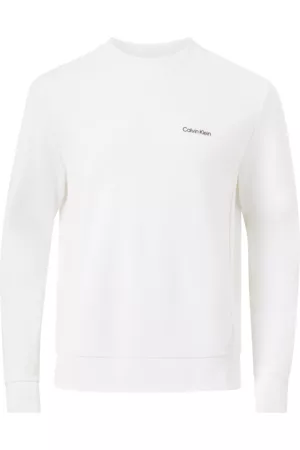 Calvin Klein Herre Sweatshirts - Collegegenser Micro Logo Repreve Sweashirt - Hvit - 2XL