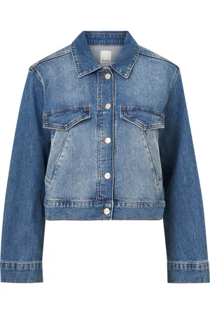 Pinstripe Boxy Denim Jackets