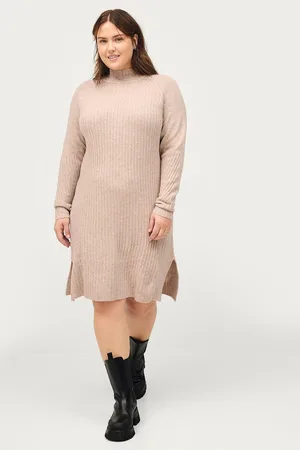 Zizzi Kjole mComfy Rib L/S Abk Dress
