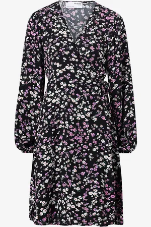 SELECTED Omslagskjole slfFiola LS Aop Wrap Dress