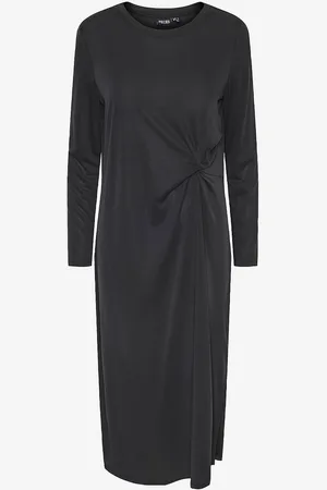 Pieces® Kjole pcAnora LS Midi Knot Dress BC