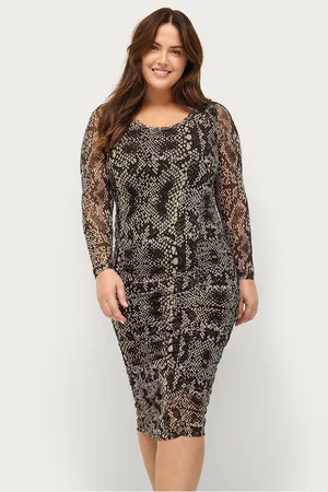 Zizzi Kjole blMille L/S Knee Mesh Dress