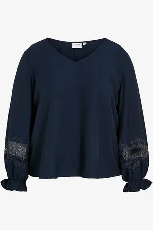 VILA Topp viMida V-neck L/S Top/cur