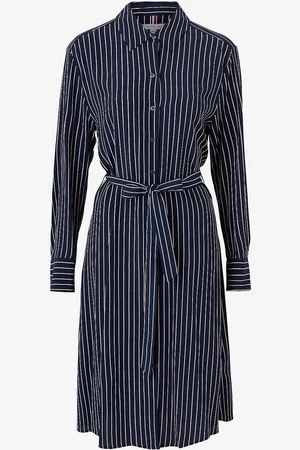 Tommy Hilfiger Skjortekjole Fluid Viscose Crepe Knee Dress