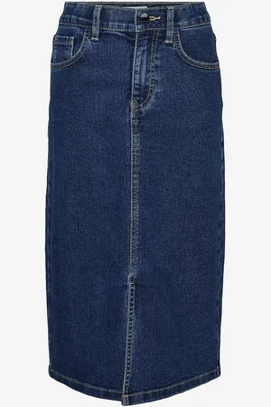 VERO MODA Denim skjørt vmHeather Calf Denim Skirt Girl