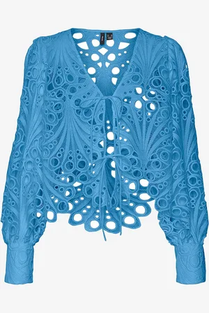 VERO MODA Blondebluse vmNikki Lace LS V-neck Top Wvn