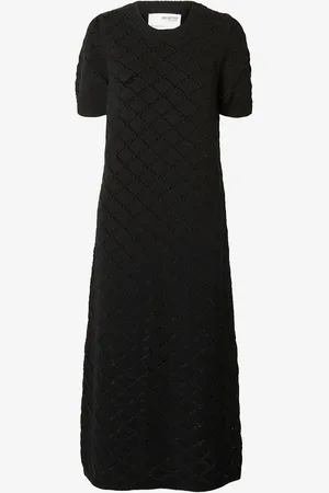SELECTED Strikketkjole slfVinna SS Long Knit Dress