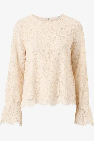Y.A.S Blondetopp yasPerla LS Lace Top S.