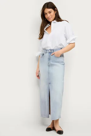 ELLOS Denim skjørt i maksimal lengde
