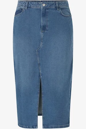 Noisy May Denim skjørt nmKath NW Slit Midi Skirt