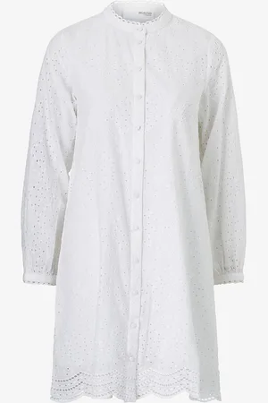 SELECTED Skjortekjole slfTatiana LS Short Embr Dress