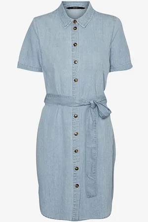 VERO MODA Skjortekjole vmSilvia S/S Denim Dress