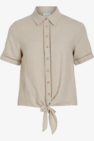 VILA Skjorte viLinda S/S Knot Shirt