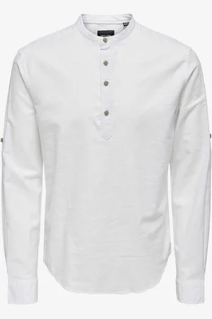 Only & Sons Skjorte onsCaiden LS Halfplackt Linen Shirt