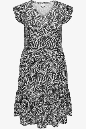 ONLY Kjole carMay Life Cap SL Frill Dress Aop