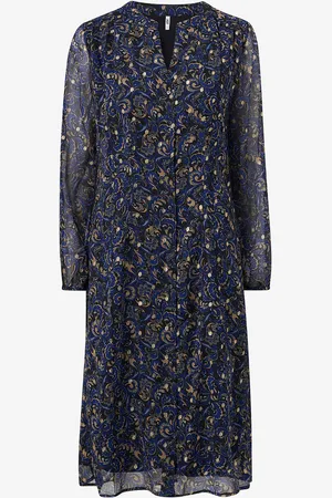 JDY Kjole Emily L/S Foil Midi Shirt Dress