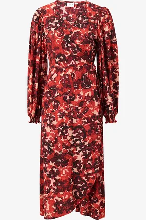 VILA Omslagskjole viElena Ira V-Neck 3/4 Midi Wrap Dress