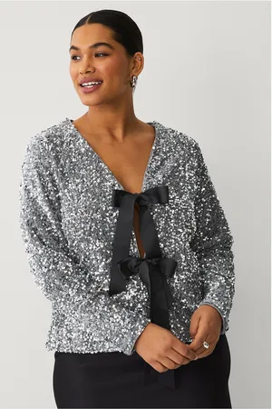 Zizzi Paljettopp mPinca L/S Blouse