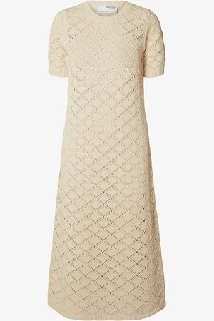 SELECTED Strikketkjole slfVinna SS Long Knit Dress