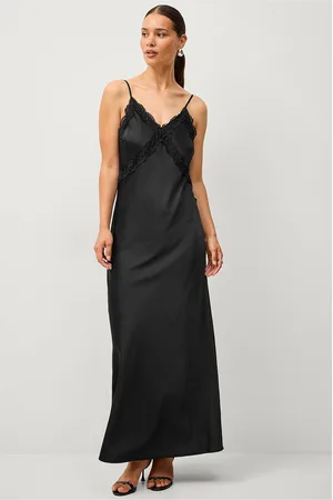 SELECTED Maxikjole slfAlena Lace Trim Ankle Strap Dres