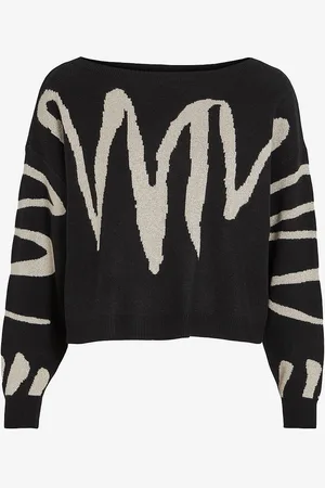 VILA Topp viScribbi Open O-neck L/S Knit Top