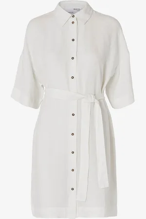 SELECTED Kjole i lin slfLinnie 2/4 Short Linen Shirt Dress