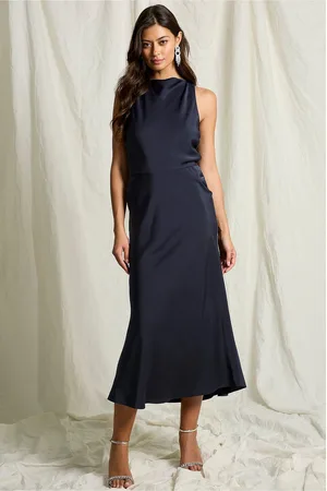 JOELLE Maxikjole med sidedrapering
