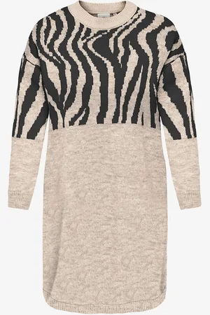 ONLY Kjole carJade Zebra L/S O-neck Abk Dress