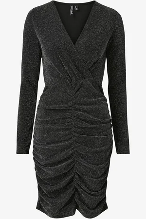 Pieces® Kjole pcLina LS V-neck Rouching Short Dress