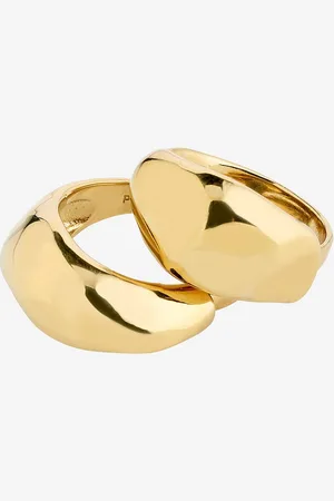 Pilgrim Dune ringer, 2 i et sett, gullbelagt