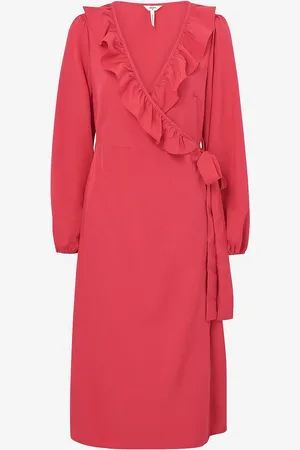 Object Omslagskjole objSuma L/S Wrap Midi Dress A Fair