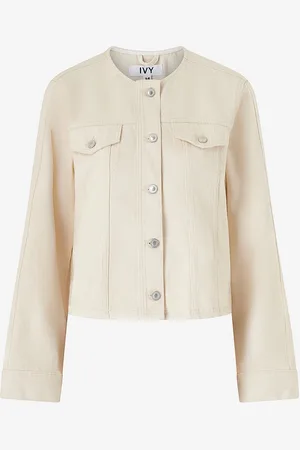 Ivy Copenhagen Denim jakke Ivy-Jazz Short Jacket Wash Ecru