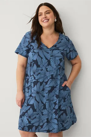 Zizzi Kjole jEasy S/S Aop Abk A-shape