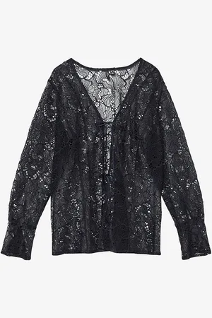 VERO MODA Topp vmcSigna Lace LS Tie Top Wvn